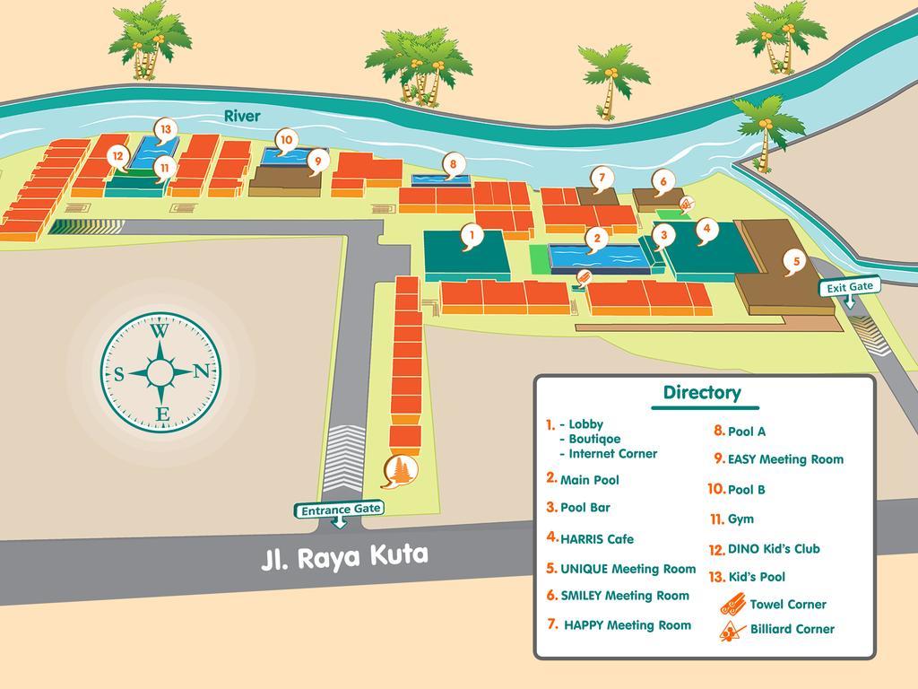 Harris Hotel & Residences Riverview Kuta, Bali Kuta Lombok Exteriör bild